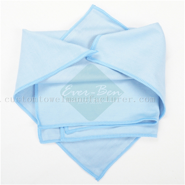 China Bulk Wholesale patterned compact microfiber towel Factory Custom Blue Microfiber Glass Towels Supplier